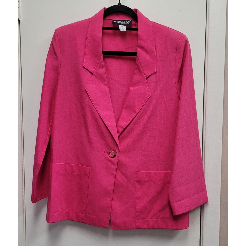 Vgt SAG Harbor Petite‎ Pink Blazer Jacket Women's Size 6